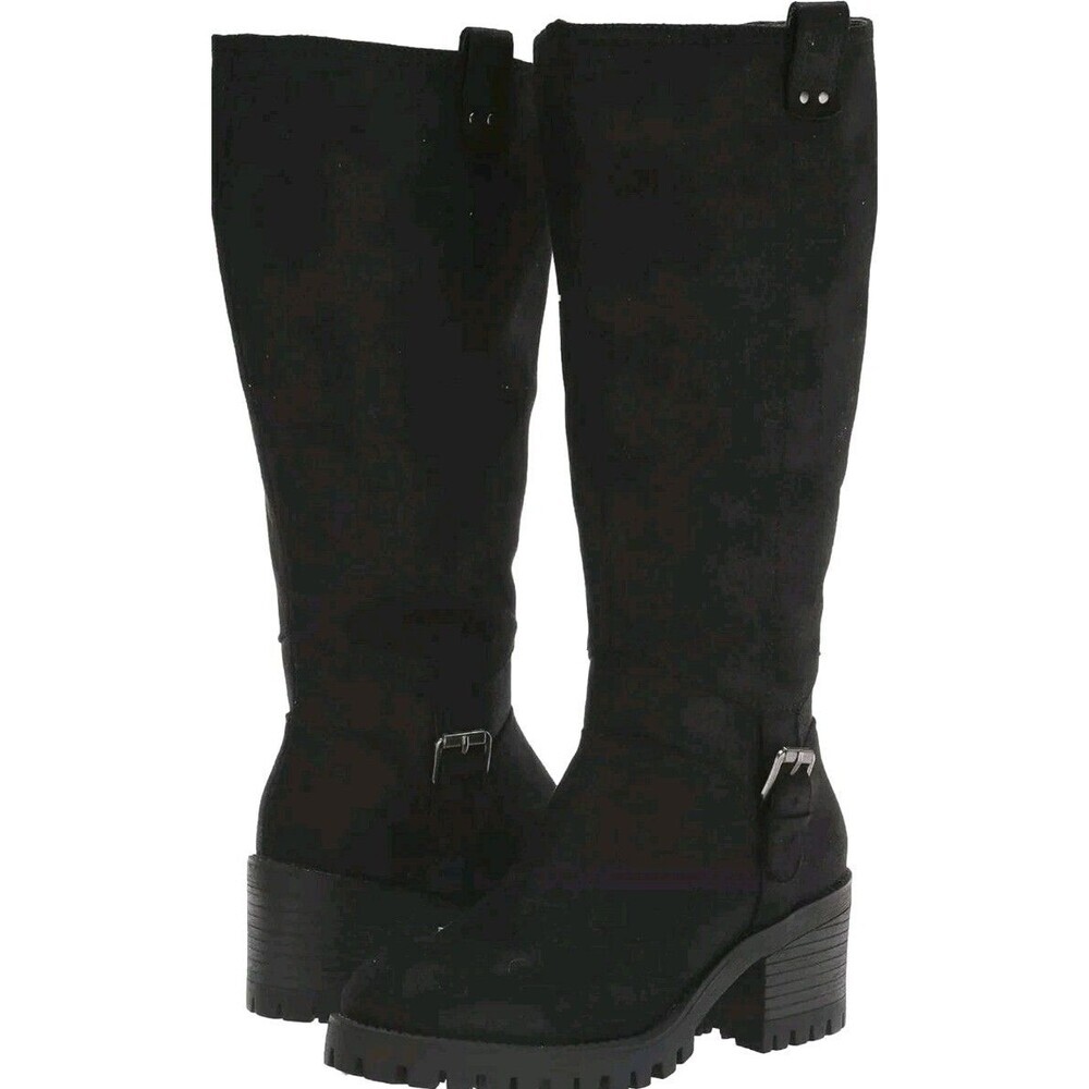 Bella Vita Women's Lorielle Riding Boots Sz 9WW Plus Wide Calf Suede Black New